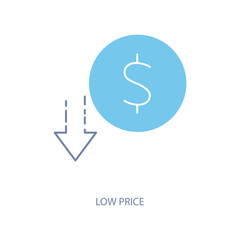 low price concept line icon. Simple element illustration. low price concept outline symbol design.
