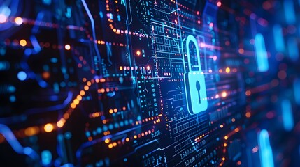 Fototapeta premium high security technology background concept