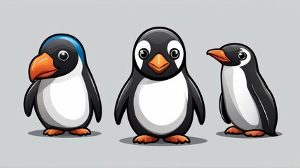 Obraz premium funny colorful African Penguin minimalist logo