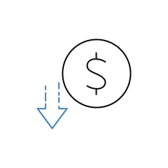 low price concept line icon. Simple element illustration. low price concept outline symbol design.