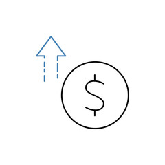 high price concept line icon. Simple element illustration. high price concept outline symbol design.