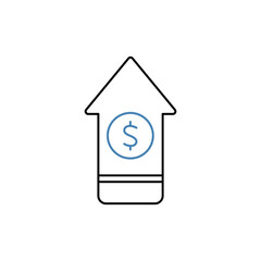 price increase concept line icon. Simple element illustration. price increase concept outline symbol design.