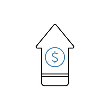 recommend clip art: price increase concept line icon. Simple element illustration. price increase concept outline symbol design.