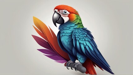 colorful parrot minimalist logo with a white background