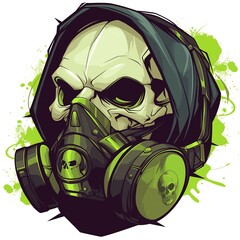Mask in deadly toxin on a white background 2D logo