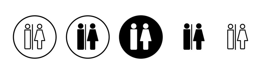 Toilet icon vector isolated on white background. Toilet sign. Man and woman restroom sign vector. Male and female icon