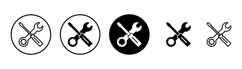 Repair icon vector isolated on white background. Wrench and screwdriver icon. settings vector icon. Maintenance. tools