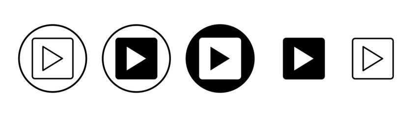 play Icon vector isolated on white background. Play button vector icon. Video icon vector