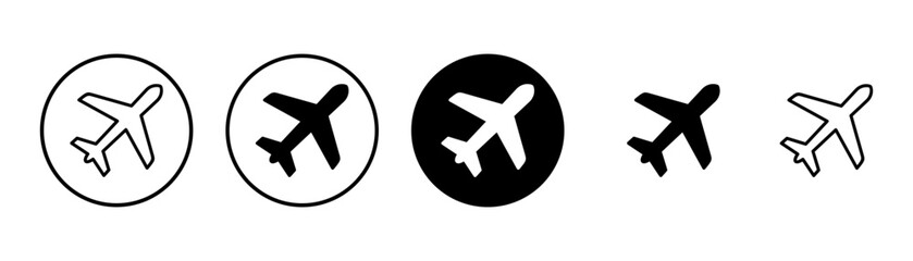 Plane icon vector isolated on white background. Aeroplane vector icon. Flight transport symbol. Travel element illustration. Holiday symbol. Airplane