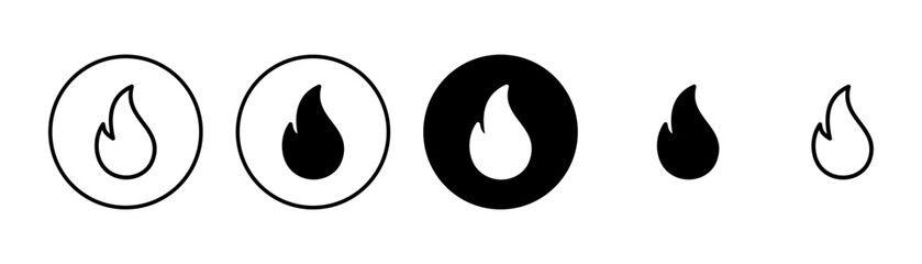 Fire icon vector isolated on white background. Fire flame icon template. Fire flames symbol vector