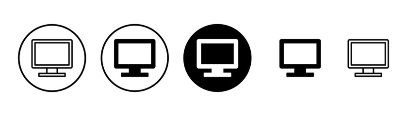 Computer icon vector isolated on white background. PC Icon vector. Computer monitor icon. Flat PC symbol