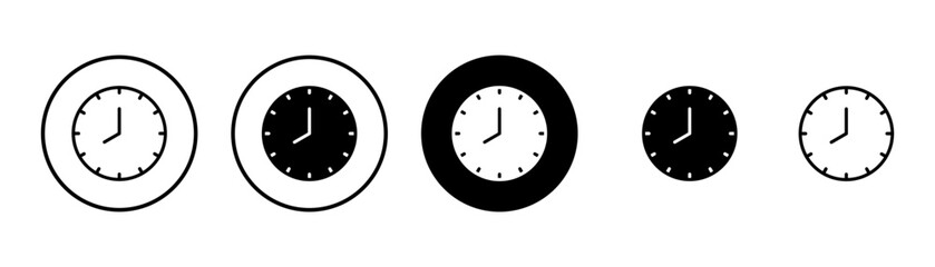 Clock icon vector isolated on white background. Time icon vector. Clock vector icon