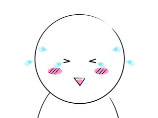 【リアクション人物シリーズ】嬉し泣きしている人物イラスト（線画） / Reaction People Series – Person Crying Tears of Joy (Line Art)