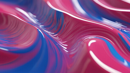 Dynamic Abstract Background with Shiny Surface and Colorful Waves