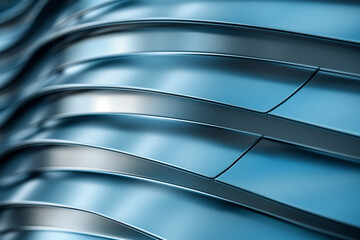 Abstract Close-up of Curved Metal Surfaces