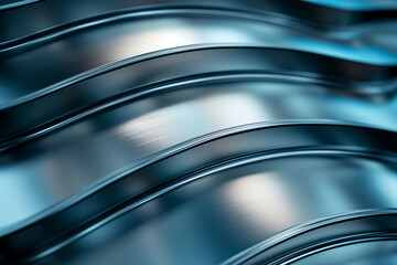 Abstract Close-up of Curved Metal Surfaces