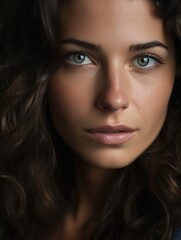 Obraz premium Captivating portrait of a woman with striking eyes