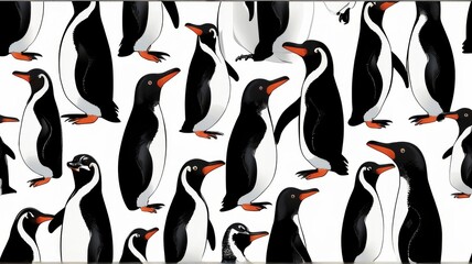 Obraz premium African Penguin minimalist logo with a white background