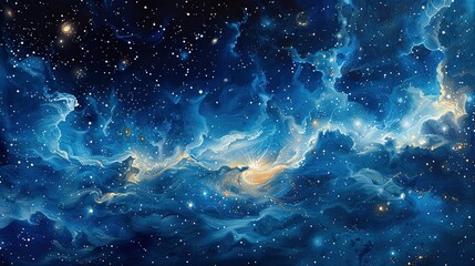 Fototapeta premium Spectral Harmonies: Watercolor Interpretation of Space and Scorpio