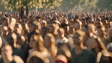 Large Group of People Standing Together Generative AI