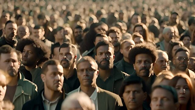 Large Group of People Standing Together Generative AI