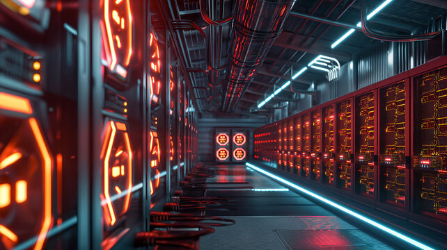 Granja minera de criptomonedas, imagen comercial