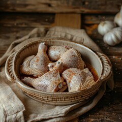 an oval ceramic baking dish with chicken pieces
