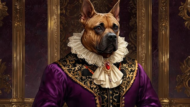 王様の服を着た犬,Generative AI AI画像