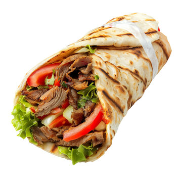 recommend clip art: Shawarma, transparent background, isolated image, generative AI