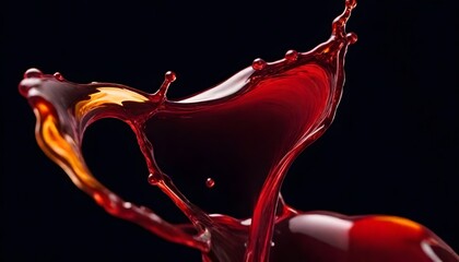 closeup shot of a splash of deep burgundy liquid create with ai