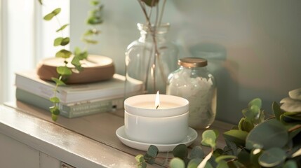 The soothing scent of eucalyptus fills the air adding to the relaxing atmosphere..