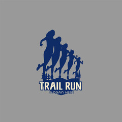 Running marathon logo vector graphic of illustration