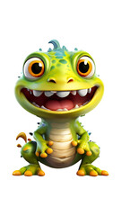 Fototapeta premium Funny monster dragon with big teeth