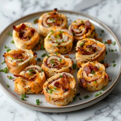 Chicken, Bacon, and Cheddar Pinwheels