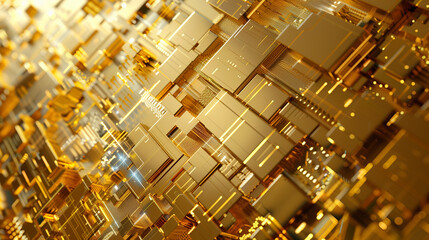 Abstract cyber modern gold background.