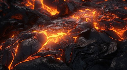 Glowing embers of a smoldering fire