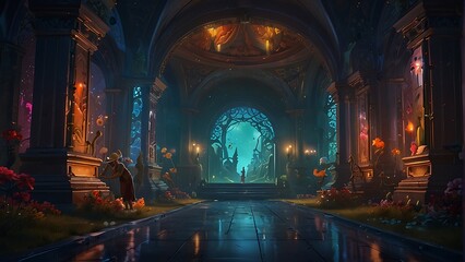 Fototapeta premium church at night Beyond the Stars Cosmic Exploration