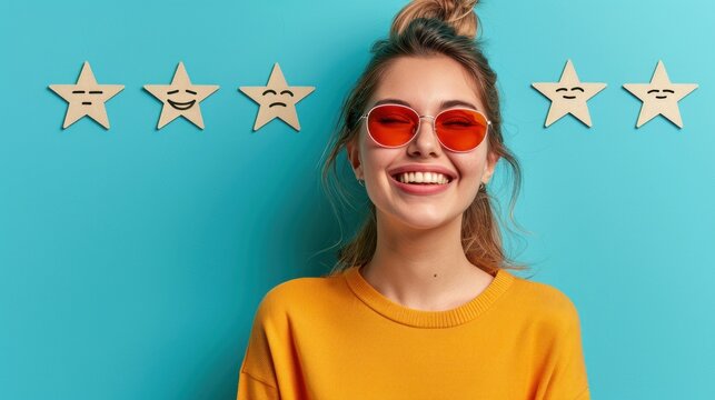 Minimalist charts present customer ratings for business women's services.