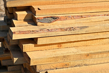 Pine wooden beam