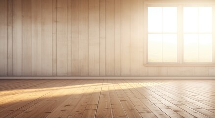 Cozy wooden room interior with natural lighting