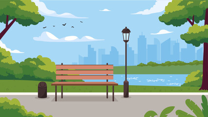 City park scene vector concept