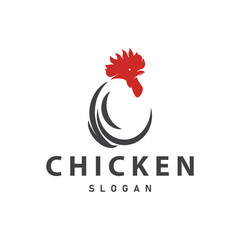 Chicken Logo, For Roast Chicken Restaurant, Farm Vector, Simple Minimalist Design For Restaurant Food Business
