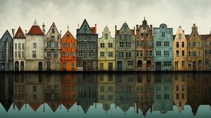 Fototapeta premium city canal houses