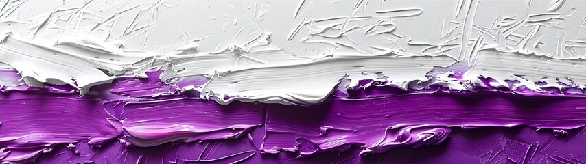 Dynamic abstract background with a mixture of purple and white oil paint strokes, can be utilized for printed materials such as brochures, flyers, and business cards. - obrazy, fototapety, plakaty
