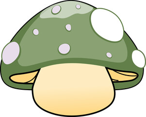 illustration of green mushroom