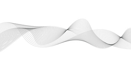 Wave lines smooth flowing dynamic isolated on white background. Technology, digital, communication, science, music concept vector background illustration