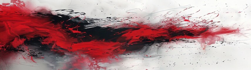 Dynamic abstract background with a mixture of red and black oil paint strokes, can be utilized for printed materials such as brochures, flyers, and business cards.