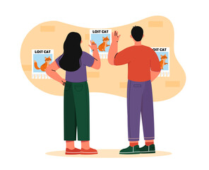 Lost cat announcement vector