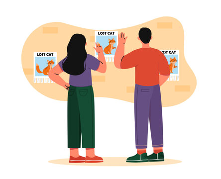 Lost cat announcement vector