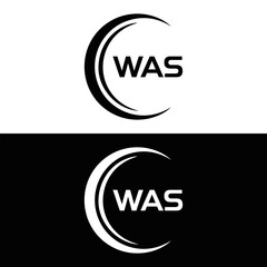 WAS set ,WAS logo. W A S design. White WAS letter. WAS, W A S letter logo design. Initial letter WAS letter logo set, linked circle uppercase monogram logo. W A S letter logo vector design.	